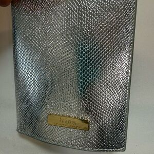 Trina Turk Metallic Silver Passport Holder Travel Wallet